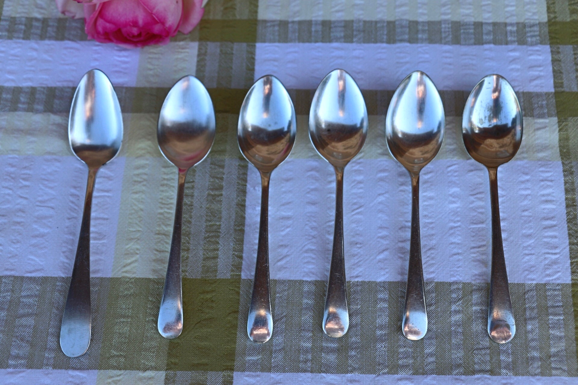 ヴィンテージシルバープレートティースプーン。6本セット