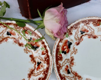 Pair of Vintage Royal Albert Imari Design  English tea plates 1930's . Vintage Shabby Chic. 1930