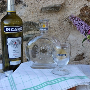 Original Iconic RICARD Water Carafe and Glass French Cafe Bar Chic