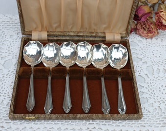 ヴィンテージシルバープレートティースプーン。6本セット