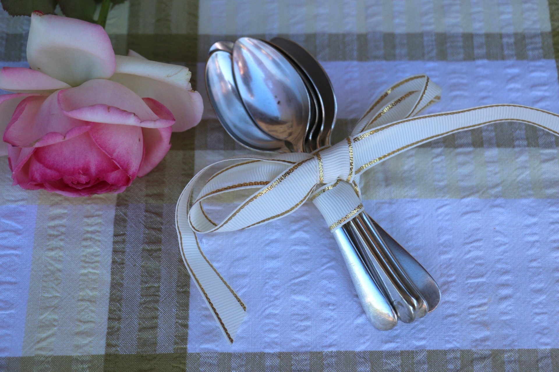 ヴィンテージシルバープレートティースプーン。6本セット