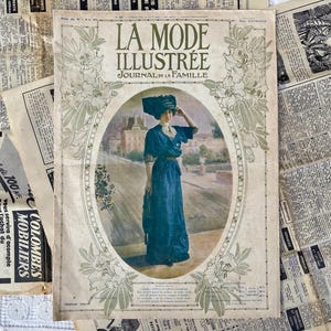 Magazine de mode français vintage original très rare. La Mode illustrée juin 1912