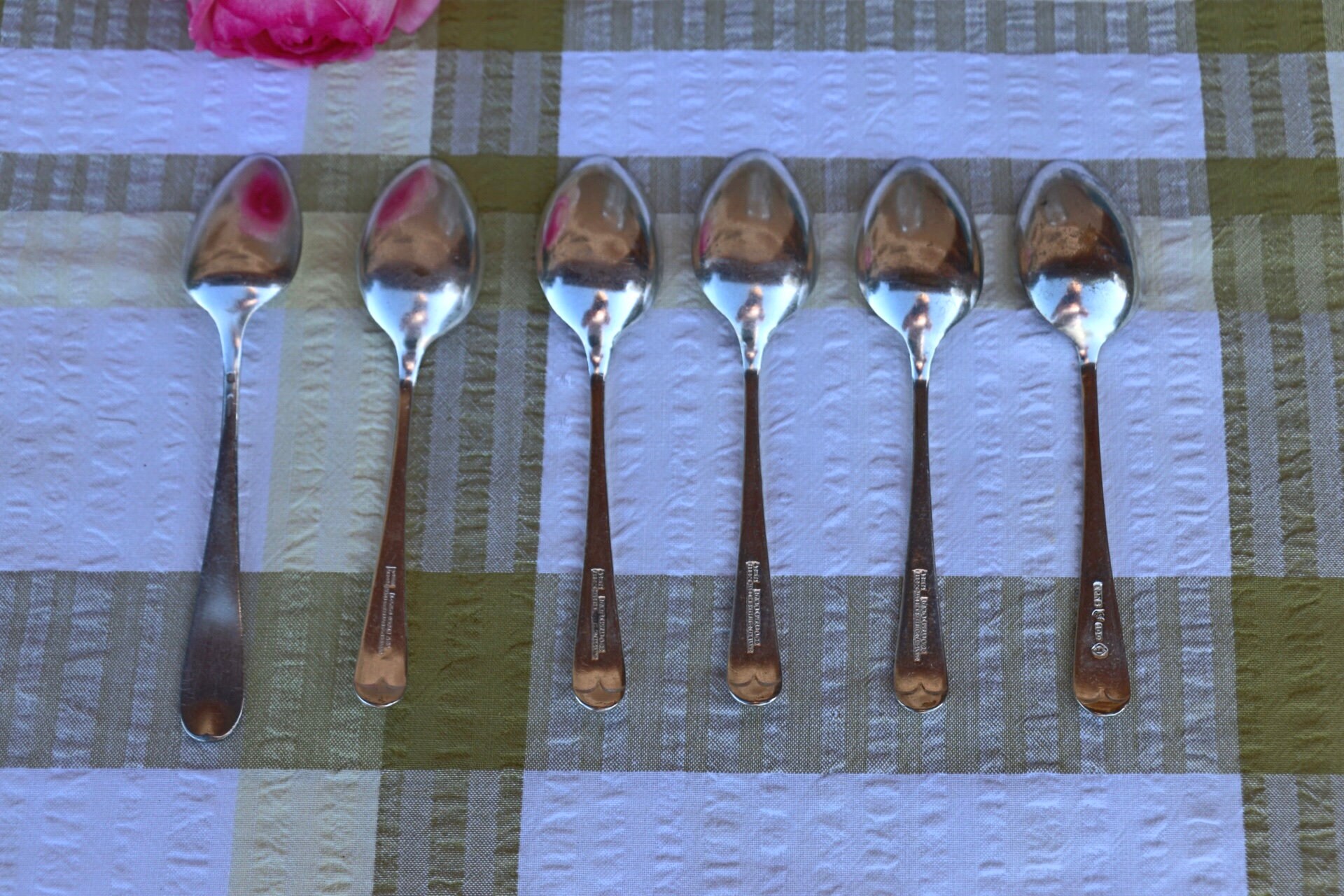 ヴィンテージシルバープレートティースプーン。6本セット