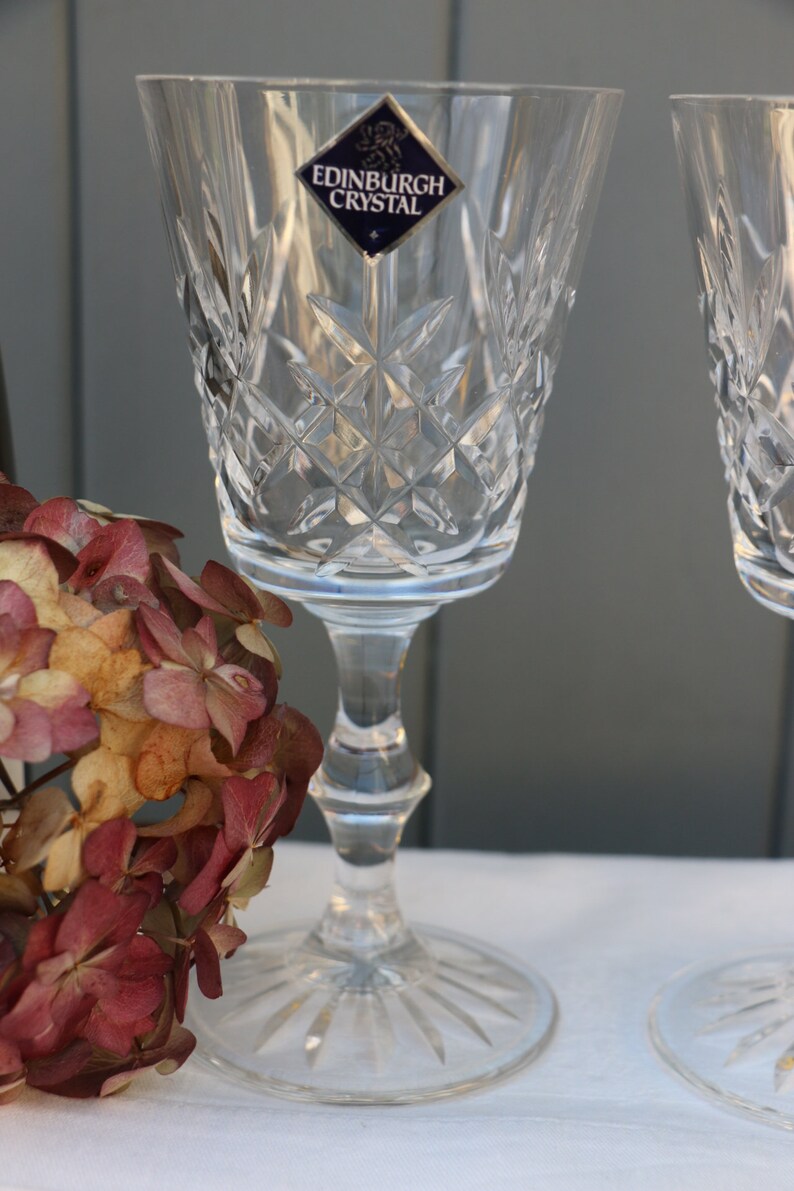 Vintage Edinburgh Crystal Wine Goblet. Crystal Glasses Etsy