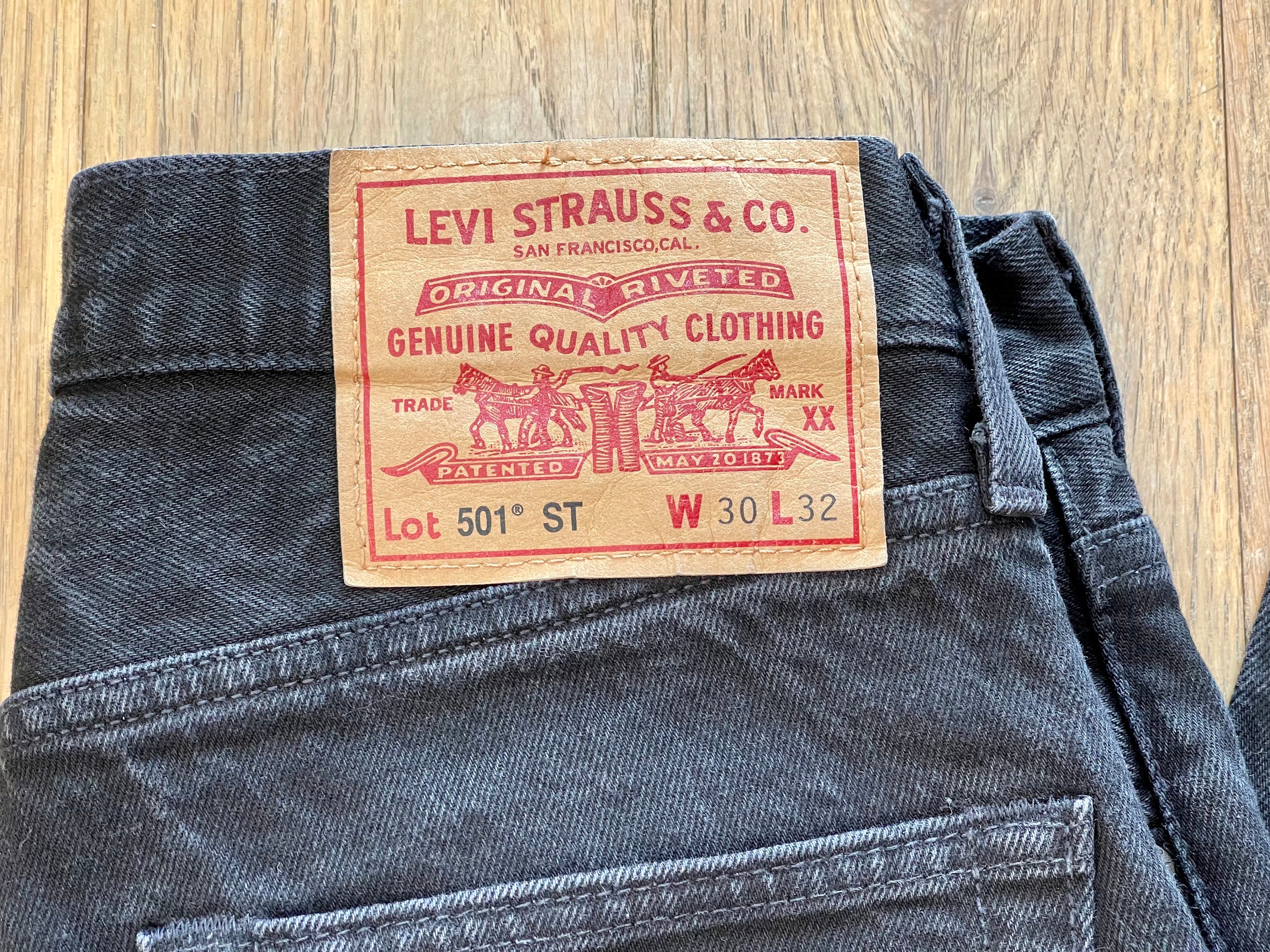 Unisex Vintage Original Levi 501 ST Black Jeans. W30 L32. Slim - Etsy