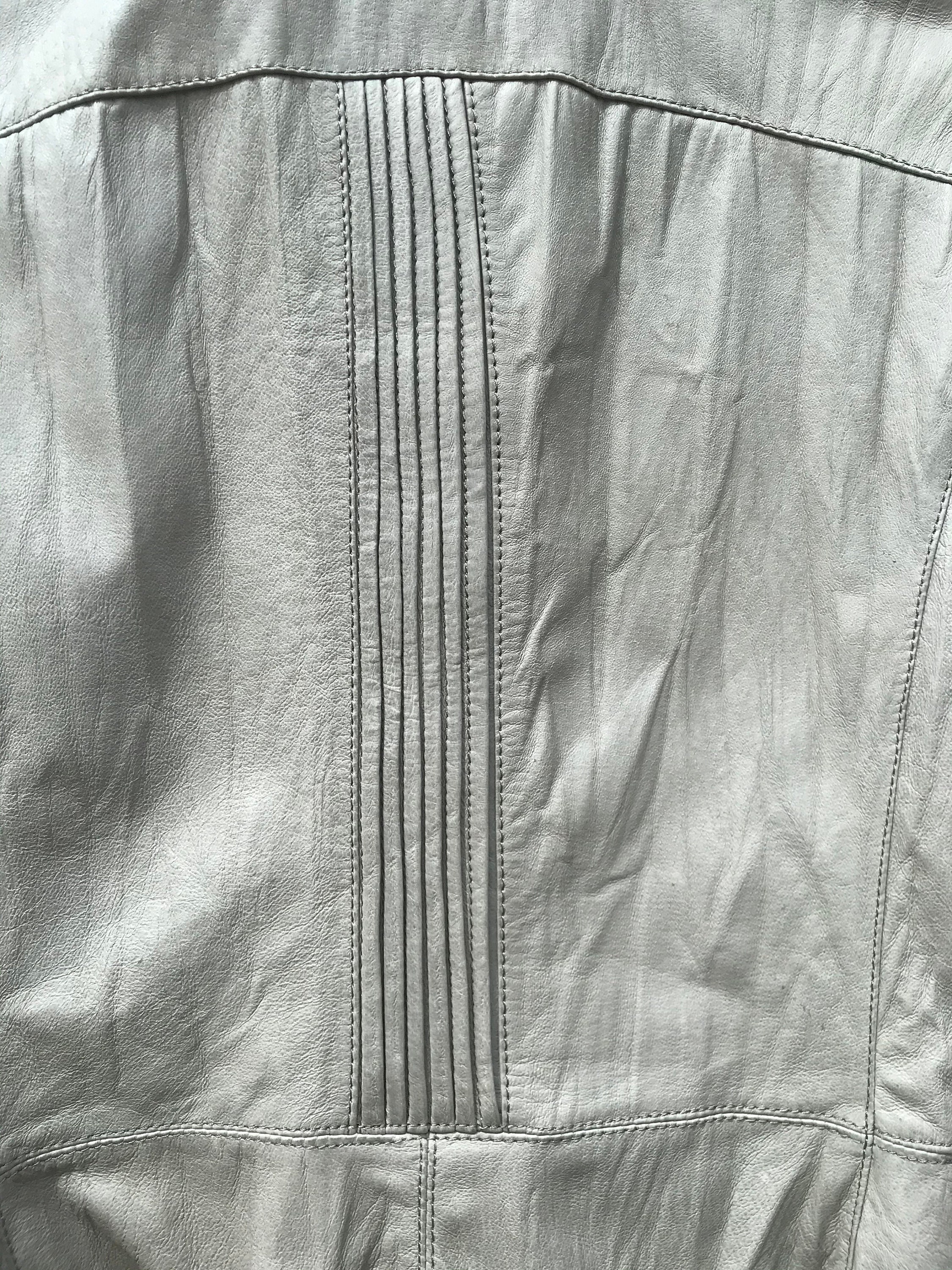 Ladies Vintage Beige Leather Jacket Pin Tuck Detail Size XS - Etsy UK
