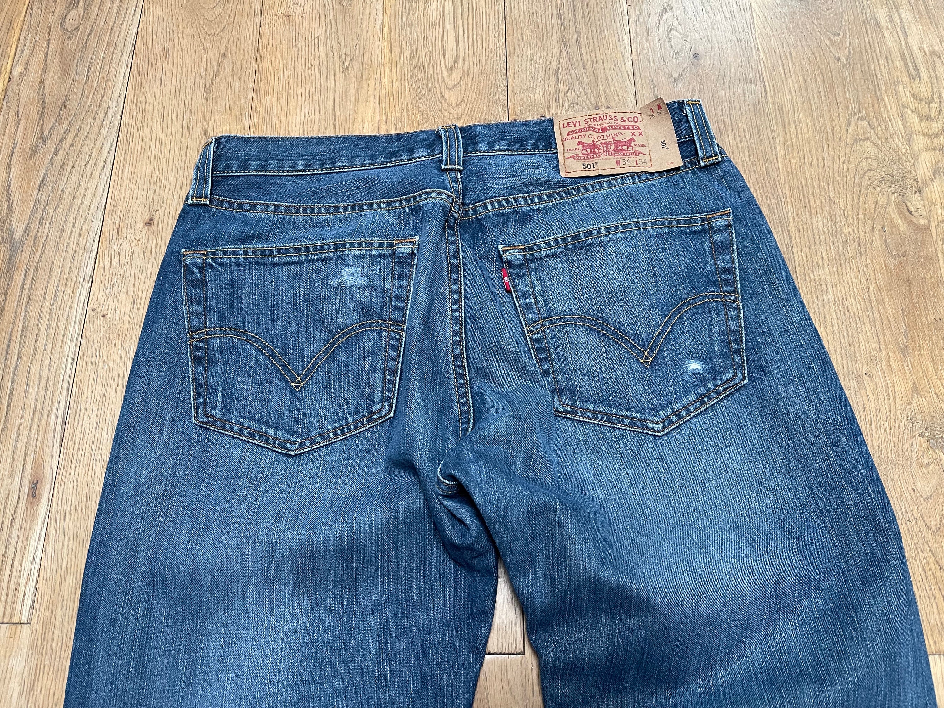 Mens Vintage Original Levi 501 Jeans Distressed W34 L34 - Etsy