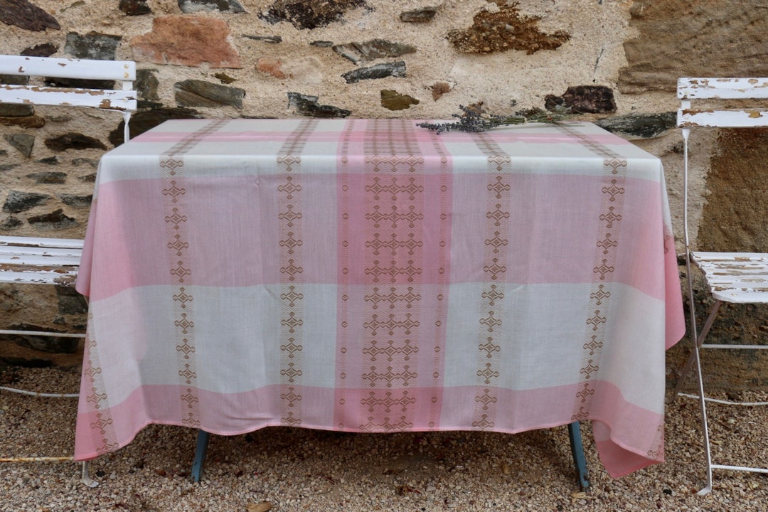Traditional French Vintage Pink Damask Tablecloth 62ins Square Etsy