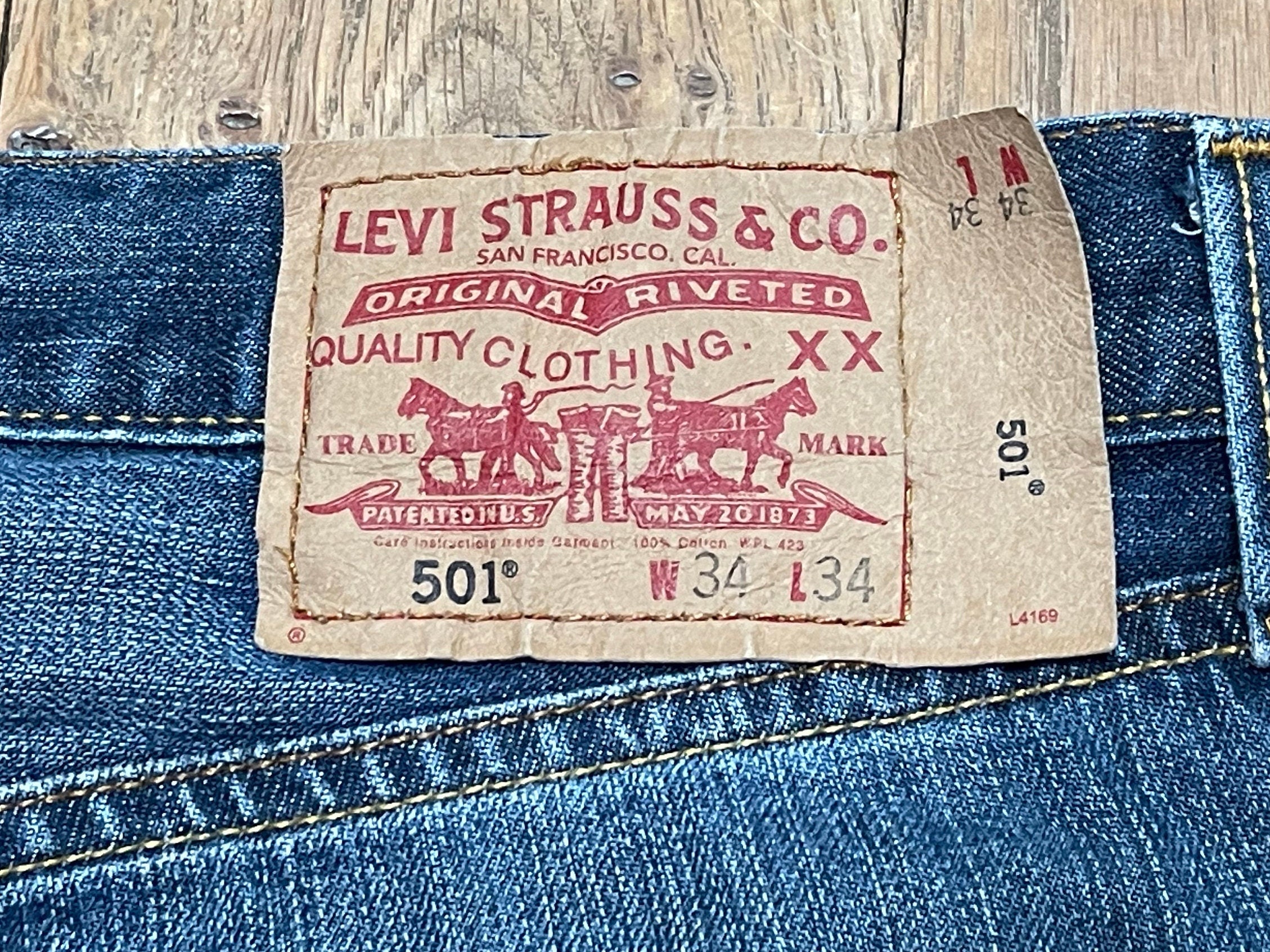 Mens Vintage Original Levi 501 Jeans Distressed W34 L34 - Etsy