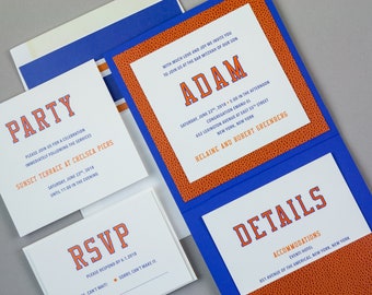 Basketball Bar Mitzvah Invitation - DEPOSIT