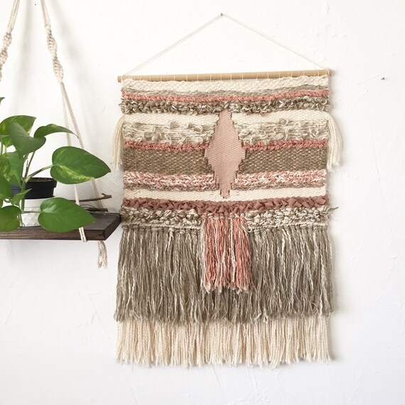 Items similar to Blush Woven wall hanging on Etsy