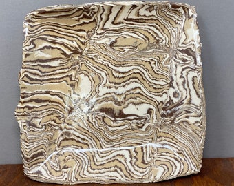 Brown and White Nerikomi Platter