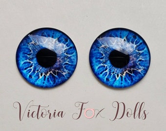 Blythe Doll Eye Chips, Custom Blythe Eye Chips, Realistic Doll Eyechips, Furby Eye Chips, 14mm Blue Eye Chips, Custom Furby, Furby Faceplate