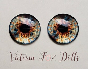 Blythe Doll Eye Chips, Custom Blythe Eye Chips, Realistic Doll Eyechips, Furby Eye Chips, 14mm Blue Eye Chips, Custom Furby, Furby Faceplate