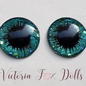 BJD Eyes, Pullip Doll Eye Chips, Blythe Doll Eye Chips, Glitter Dark Green, Middie Blythe Eyechips, Furby Eyechips, 10mm, 12mm, 13mm, 14mm