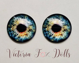 Blythe Doll Eye Chips, Custom Blythe Eye Chips, Realistic Doll Eyechips, Furby Eye Chips, 14mm Blue Eye Chips, Custom Furby, Furby Faceplate