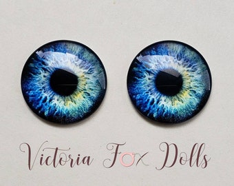 Blythe Doll Eye Chips, Custom Blythe Eye Chips, Realistic Doll Eyechips, Furby Eye Chips, 14mm Blue Eye Chips, Custom Furby, Furby Faceplate