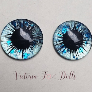 BJD Eyes, Pullip Doll Eye Chips, Blythe Doll Eye Chips, Blue Eyechips, 12mm, 13mm, 14mm, 10mm, 5mm, Petite Blythe, Middie Blythe Doll, Furby