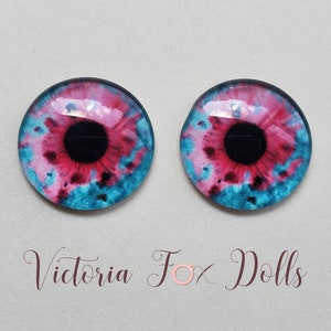 Blythe Eye Chips, Custom Blythe Eye Chips, Realistic Doll Eyes, Blythe Eyes, Blythe Custom, Furby, Spooky Eye Chips, Blue, Pink, Art Doll
