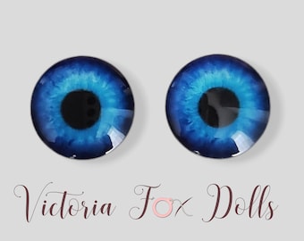 Blythe Eye Chips, Custom Blythe Eye Chips, Realistic Doll Eyes, Blythe Eyes, Blythe Custom, Furby Eye Chips, Blue, OOAK Blythe Doll