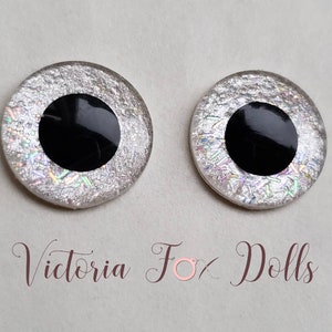 Blythe Doll Eye Chips, Pullip Doll Eye Chips, Pearl White, Custom Furby Eye Chips, Middie Blythe Eye Chips, 10mm, 12mm, 13mm, 14mm Eye Chips