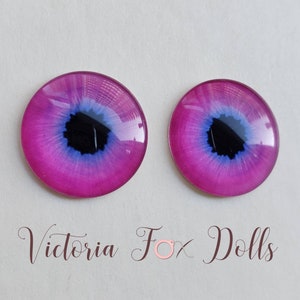 Blythe Eye Chips, Blythe Doll Eye Chips, Realistic Doll Eyes, Blythe Eyes, Blythe Custom, OOAK Art Doll, Spooky Eyechips, Pink Eyes, Furby