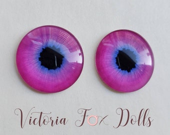 Blythe Eye Chips, Blythe Doll Eye Chips, Realistic Doll Eyes, Blythe Eyes, Blythe Custom, OOAK Art Doll, Spooky Eyechips, Pink Eyes, Furby