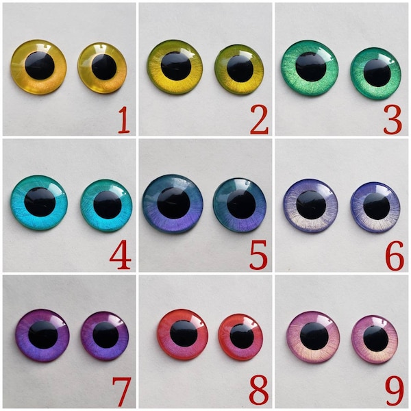 BJD Eyes Blythe Pullip Doll Color Shift Chameleon Gold Green Purple Teal Pink Red Eye Chips Metallic Furby Eyechips 5mm 10mm 12mm 13mm 14mm