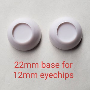 22mm Base for 12mm Eyes, BJD Doll Eye Base without Chips, Bjd Doll Eyes, DIY Eyes for Bjd Doll, Bjd Eye Base