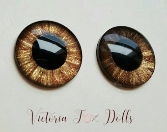 Pullip Eyechips, Blythe Doll Eyechips, Brown Light Brown, Custom Furby, Middie Blythe Eye Chips, Petite Blythe, 5mm, 10mm, 12mm, 13mm, 14mm