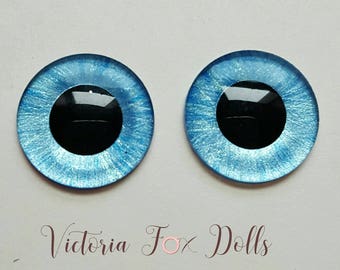 BJD Eyechips, Pullip Eyechips, Blythe Doll Eye Chips, Furby Baby Eyechips, Middie Eyechips, Bright Light Blue, 12mm, 13mm, 14mm, 10mm, 5mm