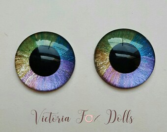 BJD Eyes, Pullip Eyechips, Blythe Doll Eye Chips, Rainbow Gold Green Blue Purple Eyechips, Furby, Furby Baby, 5mm, 10mm, 12mm, 13mm, 14mm