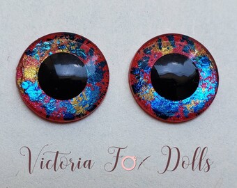 Blythe Doll Eye Chips, Pullip Doll Eye Chips, Furby Eye Chips, Middie Blythe Eye Chips, Petite Blythe, Red Eyes, 10mm, 12mm, 13mm, 14mm