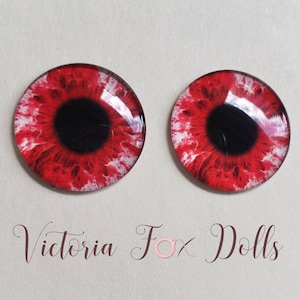 Blythe Eye Chips, Custom Blythe Eye Chips, Realistic Doll Eyes, Blythe Eyes, OOAK Art Doll, Spooky Eyechips, Red Eyes, Furby Eyechips, 14mm