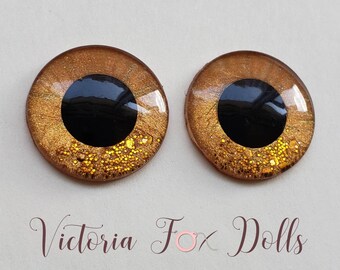 BJD Eyechips, Blythe Doll Eyechips, Pullip Eyechips, Gold Brown Eyechips, Furby Baby Eyechips, Middie Eyechips, 12mm 13mm 14mm 10mm 5mm