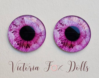 Blythe Eye Chips, Custom Blythe Eye Chips, Realistic Doll Eyes, Blythe Eyes, Blythe Custom, OOAK Art Doll, Spooky Eyechips, Pink Eyes, Furby