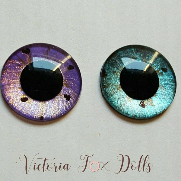 Blythe Doll Eye Chips, Pullip Eyechips, "Perfectly Imperfect", Realistic Eyechips, Purple Green  Blue, Furby Eyes, 10mm 12mm 13mm 14mm 5mm
