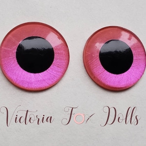 BJD Eyes, Blythe Eye Chips, Pullip Eyechips, Iridescent Neon Pink, Furby Eyechips, Middie Eyechips, Petite Eyechips, 5mm 10mm 12mm 13mm 14mm