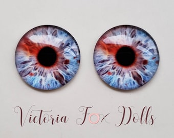 Blythe Eye Chips, Custom Blythe Eye Chips, Realistic Doll Eyes, Blythe Eyes, Blythe Custom, Furby Eye Chips, Blue, Red, OOAK Blythe Doll