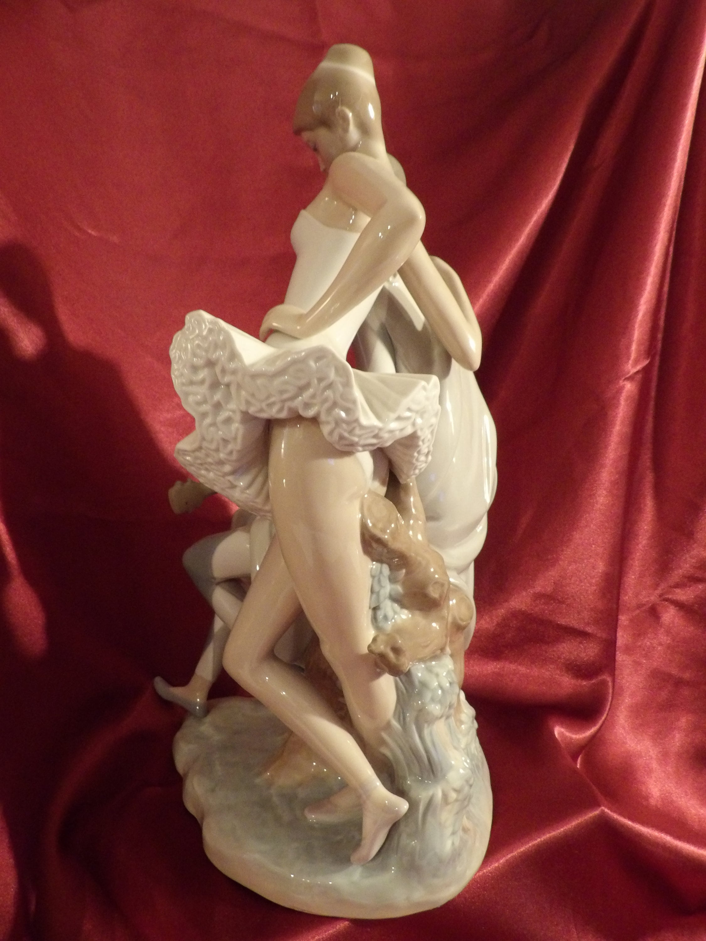 Lladro Harlequin With Lute And Ballerina