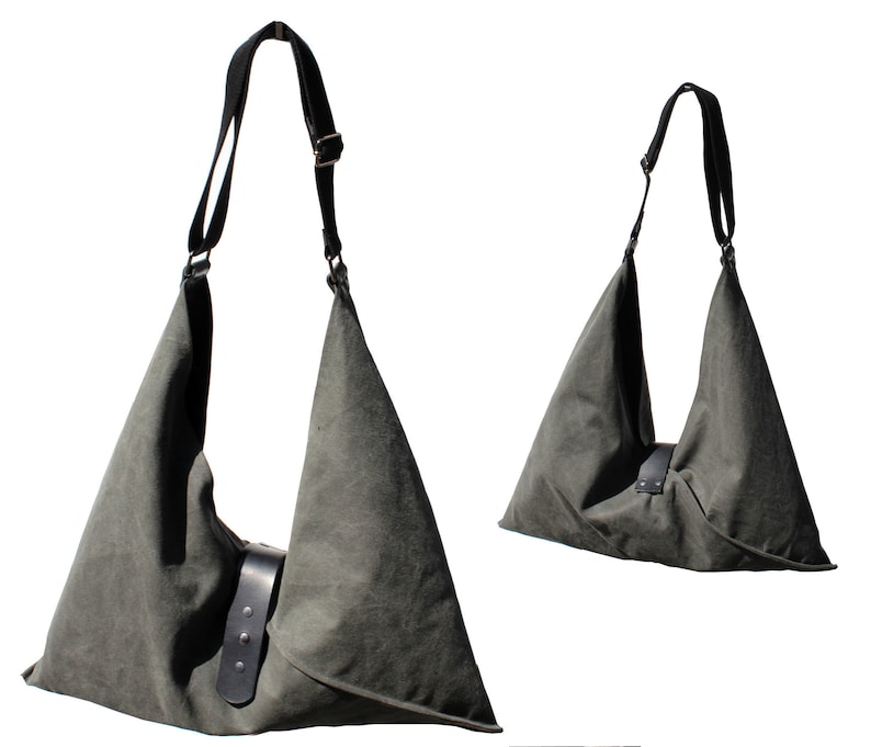 Women's Shoulder Bag in Waxed Cotton Etsy