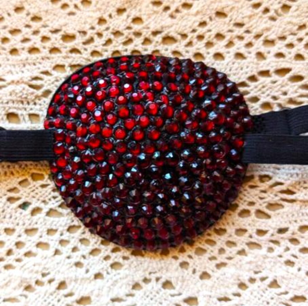 Eye Patch hand Decorated Sparkling Eye Patch medical Grade Red ...