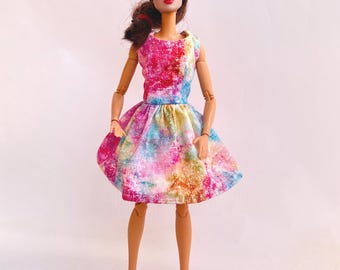11.5 Pink white blue dress handmade fashion doll clothes #14