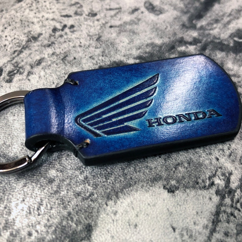 Honda keychain Honda leather keychain Honda motocycle Etsy