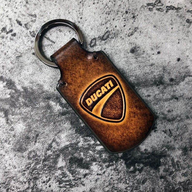 Ducati keychain Ducati leather keychain Ducati motocycle Etsy