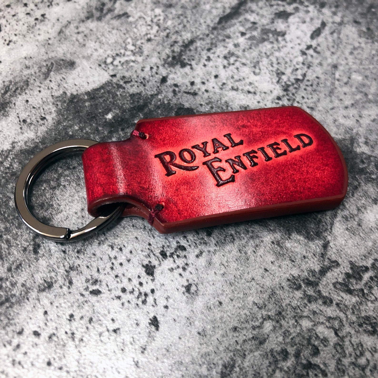 Royal Enfield keychain_RED Royal Enfield leather keychain Etsy