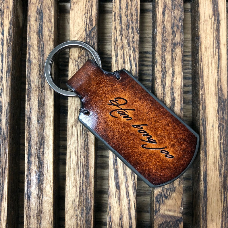 Personalized leather keychain custom leather keyring can be | Etsy