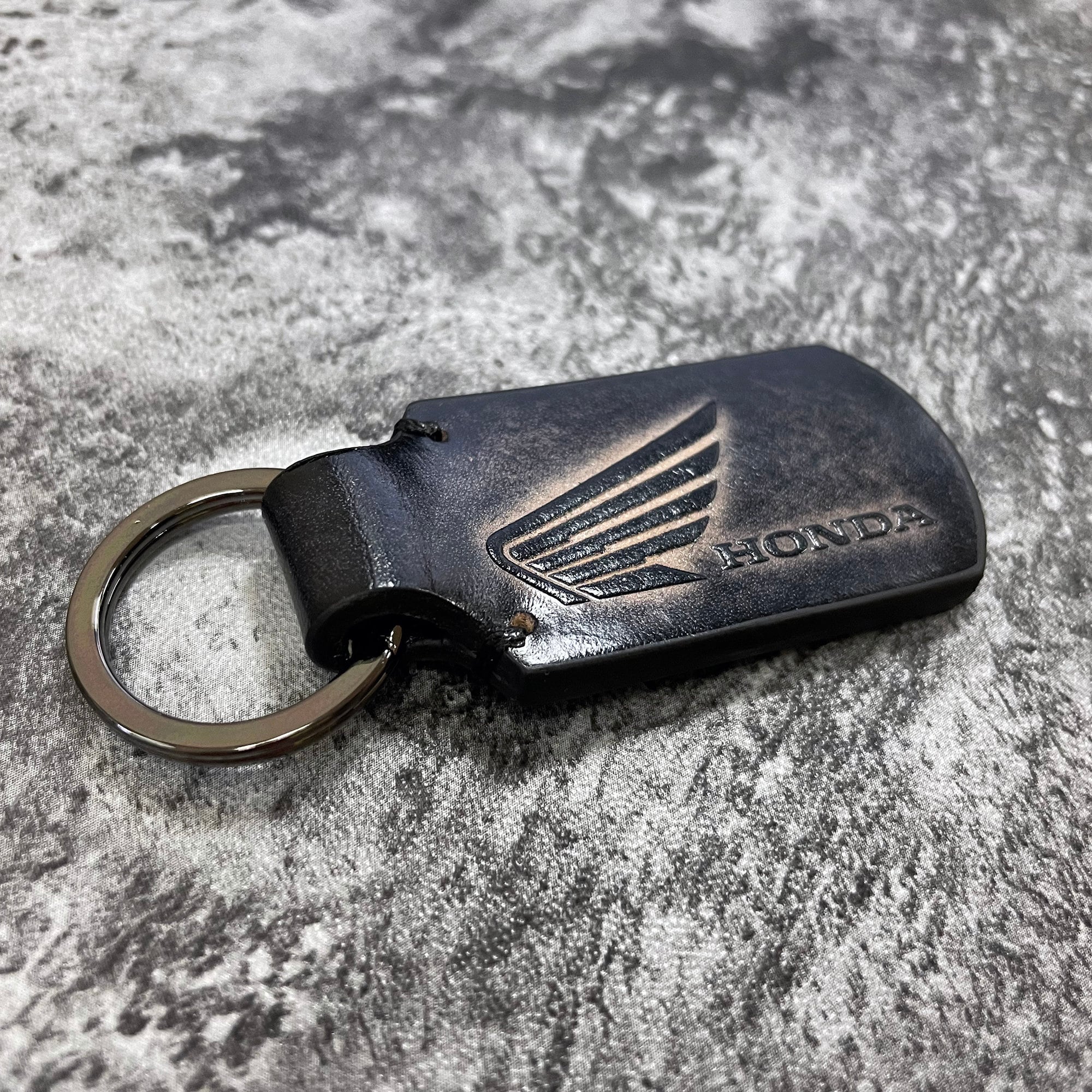 Honda keychain in vintage black Honda leather keychaincan be Etsy