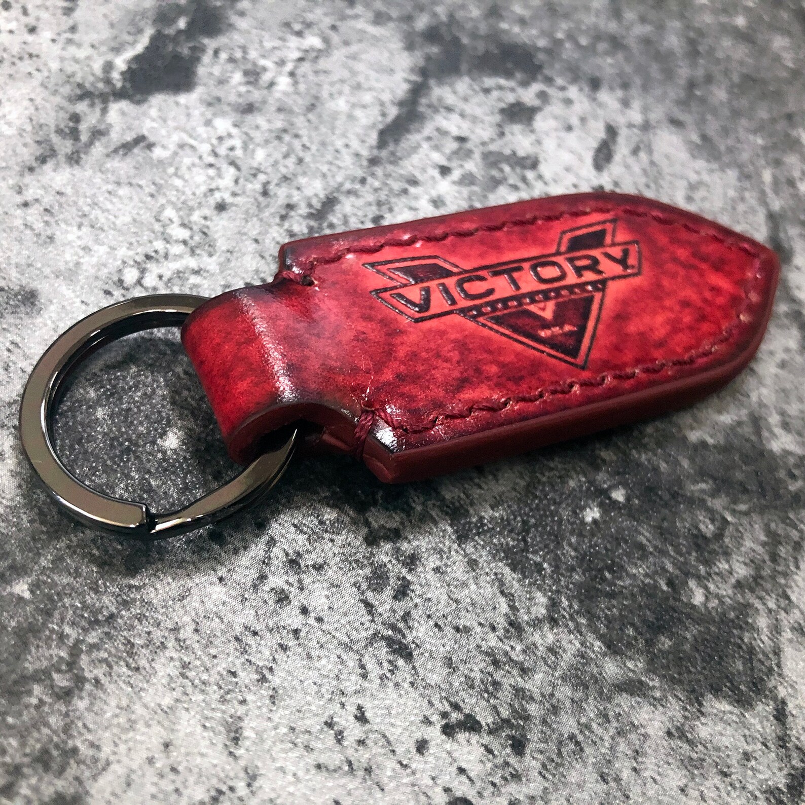 Victory motorcycle leather keychain_RED leather keychain with Etsy
