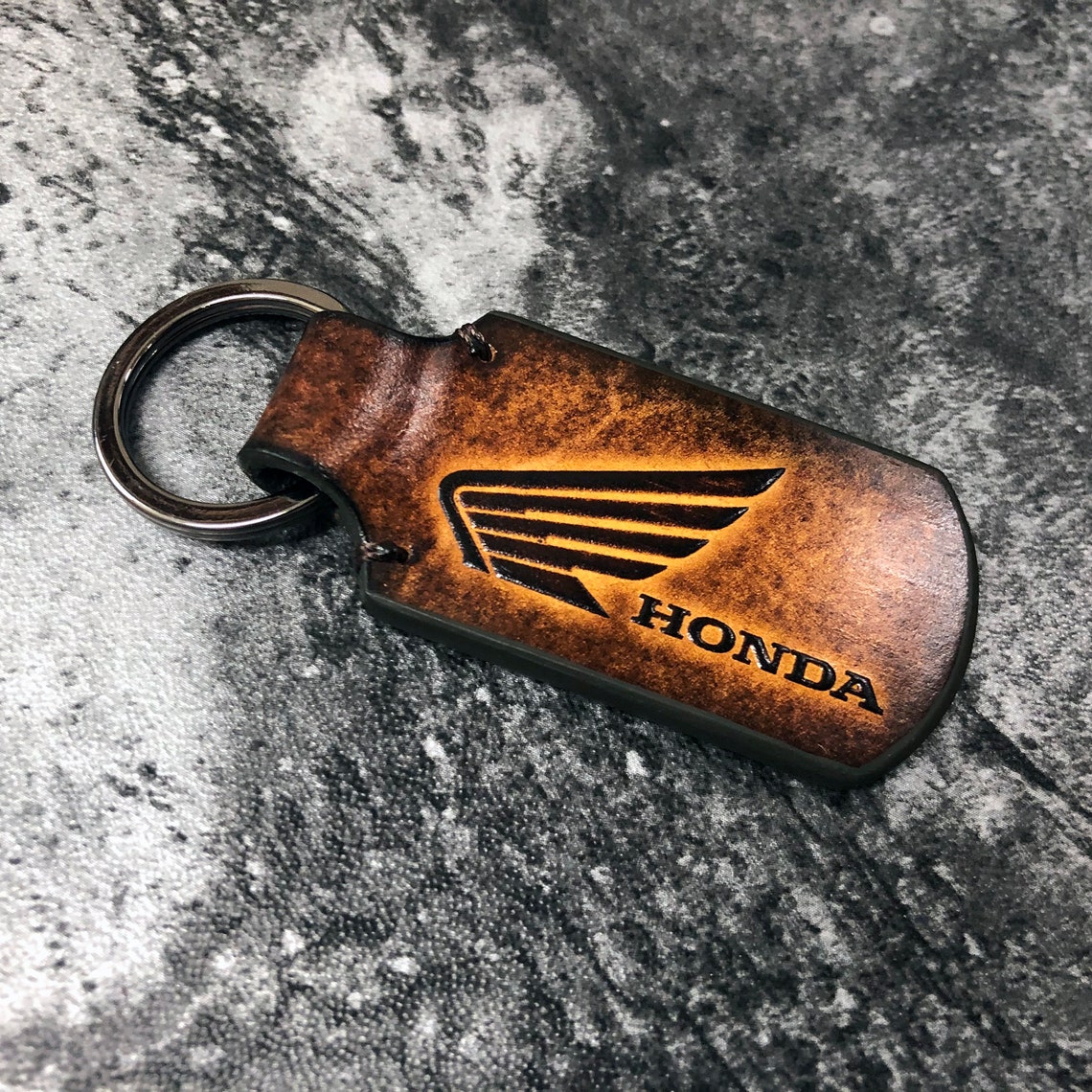 Honda keychain Honda leather keychain Honda motocycle Etsy